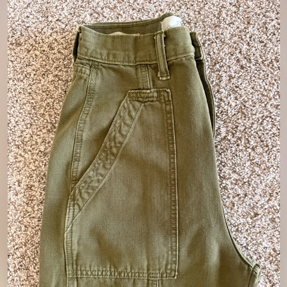 Universal Thread Olive Easy Barrel Utility Pants with Button Front - Picture 4 of 8